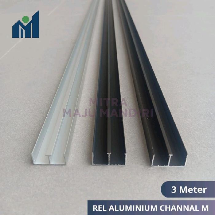 Rel Aluminium M 2 Jalur Pintu Kolong meja Dapur Sliding 3 Meter
