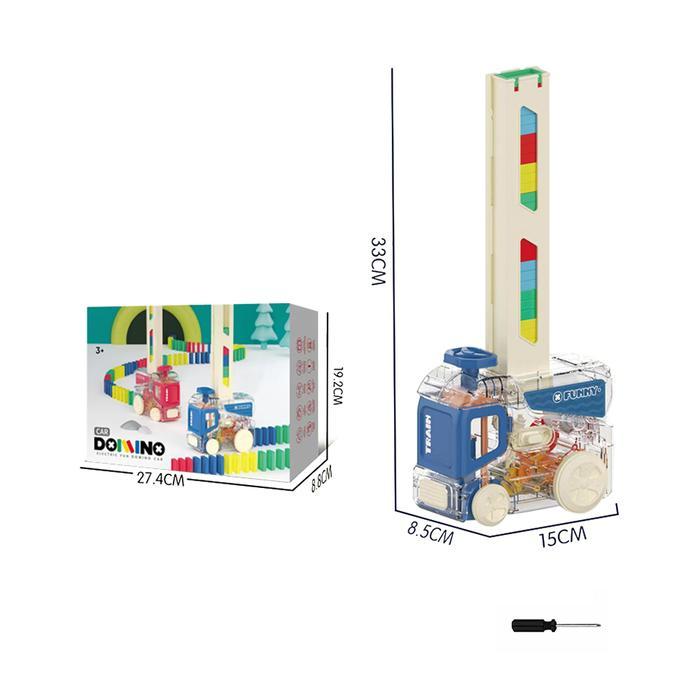 Kiddy Fun Set Domino Car - Biru Toy Kids Toy Koleksi Mainan Anak Permainan Bongkar Pasang