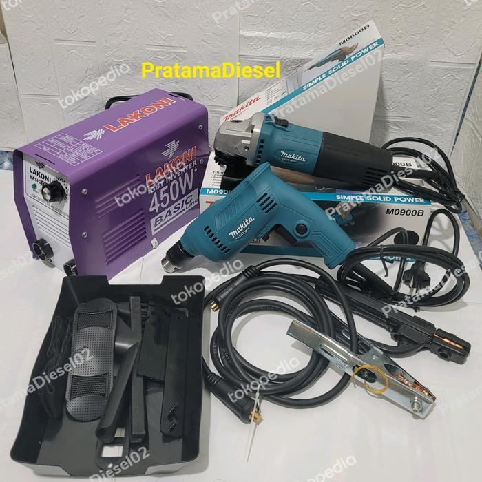 Paket mesin las LAKONI 450watt+Gerindra MAKTEC MT 90+Bor MAKTEC MT60