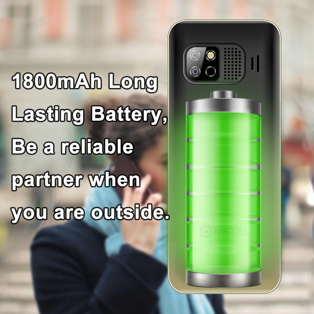 MKTEL OYE 3 Feature Phone 1.77inch Display 1800mAh Dual SIM Dual Standby MP3 MP4 FM Radio with