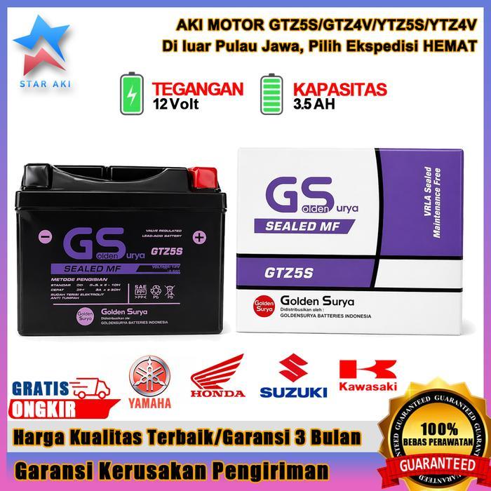 Aki Motor GTZ5S Honda Beat Scoopy Vario110 Aki Kering Accu Kering MF GTZ5S Aki Motor Beat Aki Motor