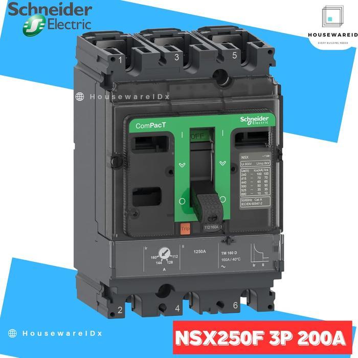 MCCB 3 PHASE 200 AMPERE SCHNEIDER C25F3TM200 ORIGINAL / MCCB 3P 200A 36KA NSX250F / BREAKER 3 POLE