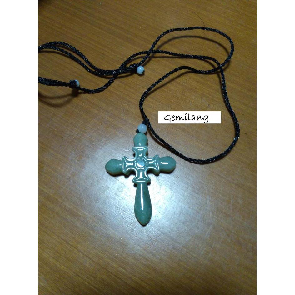 Official Giok Asli Bersertifikat - Liontin Salib 2 Original