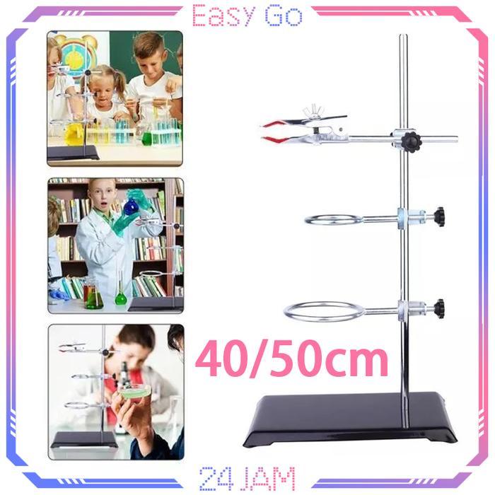 New Statif Laboratorium Full Set Tiang Statif Dan Klemtiang Statif Batang Statif Ring Klem Statif