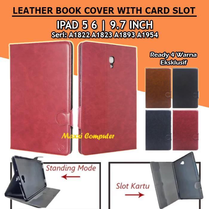 Ada Stok IPad 5 A1822 A1823 6 A1893 A1954 Wallet Leather Flip Case Casing Cover