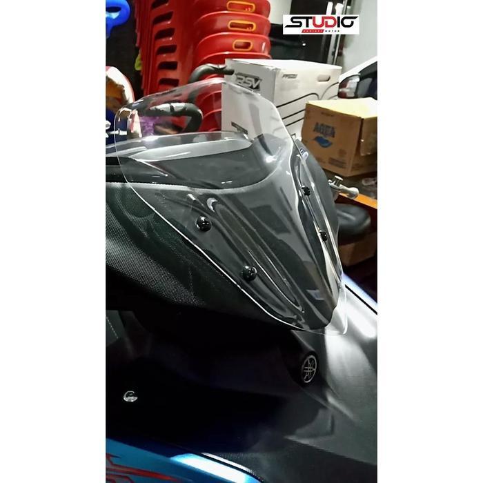 NEW!! Visor Aerox Standar Bening Black Windshield Yamaha Aerox 155 Connected Tebal Motorcycle