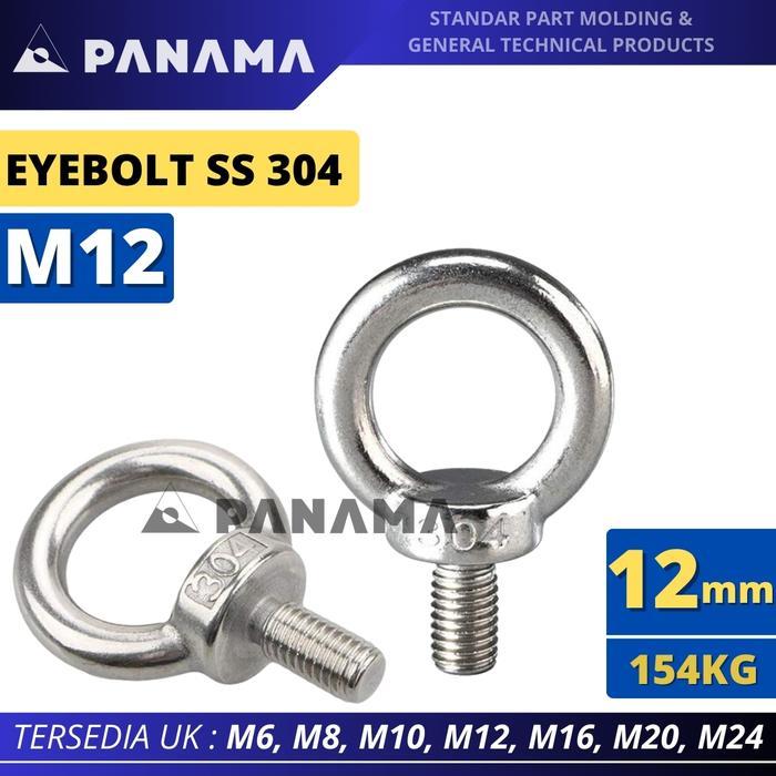 Eyebolt Stainless M12 Mata Baut 12 Mm Lifting Eye Bolt Stainless Steel 304 Terbaru 