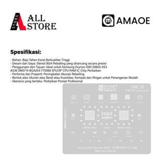 Amaoe SAM 16 Cetakan IC BGA Reballing Stencil For Samsung A53/A536 Exynos1280 E8825 CPU Cetakan IC
