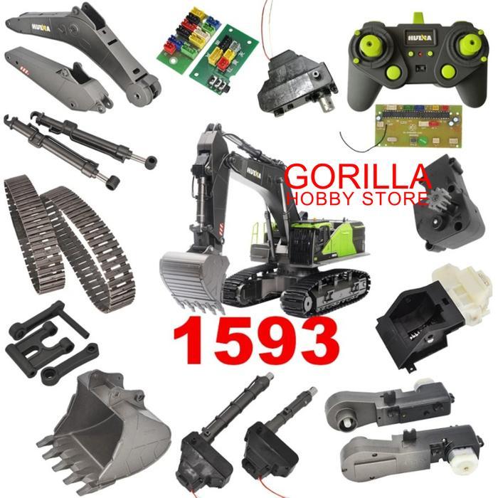 part HUINA 1593 gearbox track motor board rc excavator alat berat