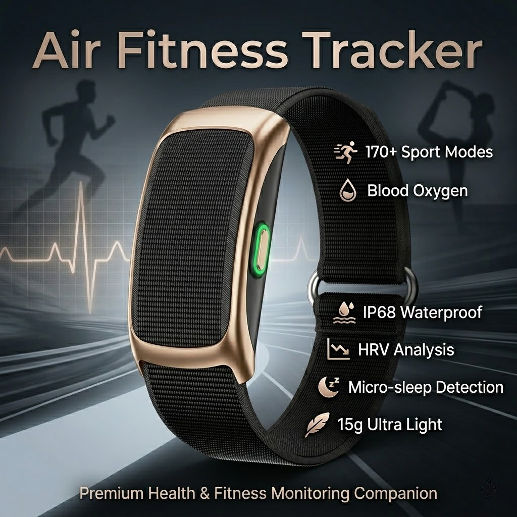 VWAR 15g Ultra-Light Smart Bracelet 2026 New Blood Oxygen Health Fitness Tracker 170+ Sport Modes