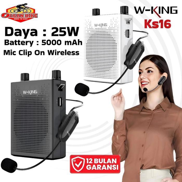 Premium Quality Speaker Bluetooth Pinggang Megaphone Microphone Mic Clip On Bando Wireless Wking