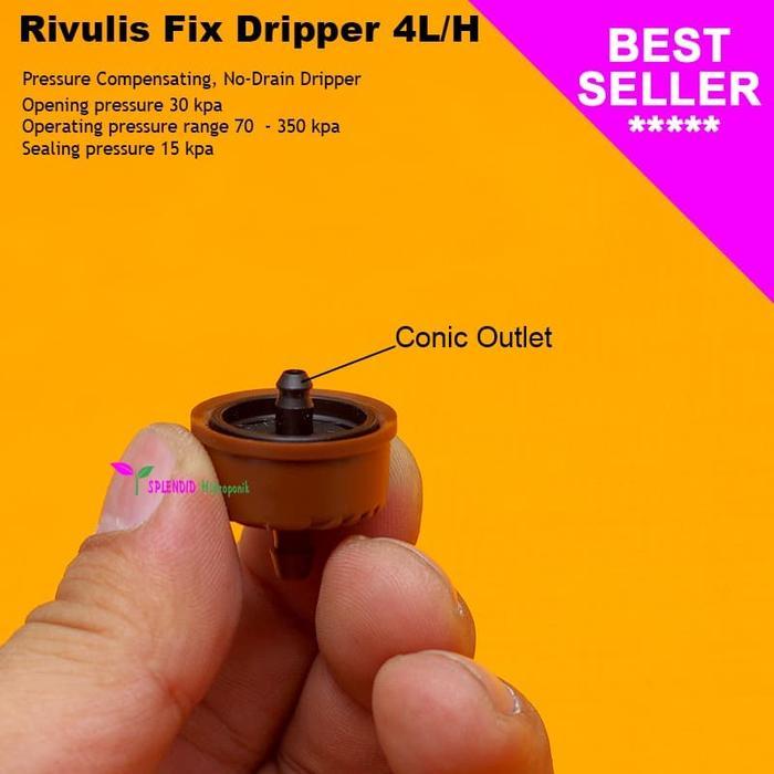 Rivulis Supertif Fix Dripper 4L/H Presisi Tekanan Kompenensasi No-Drain 30kpa-350kpa untuk Tanaman