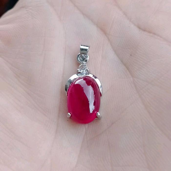 Liontin Batu permata Delima Merah Ros asli DM 1014