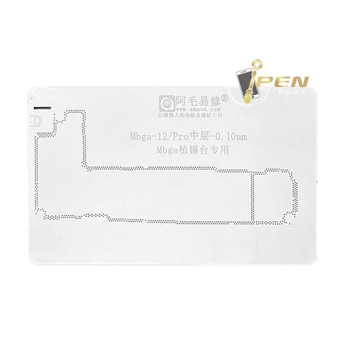 PLAT CETAKAN MIDDLE FRAME IPHONE 12 PRO AMAOE ORIGINAL BGA STENCIL