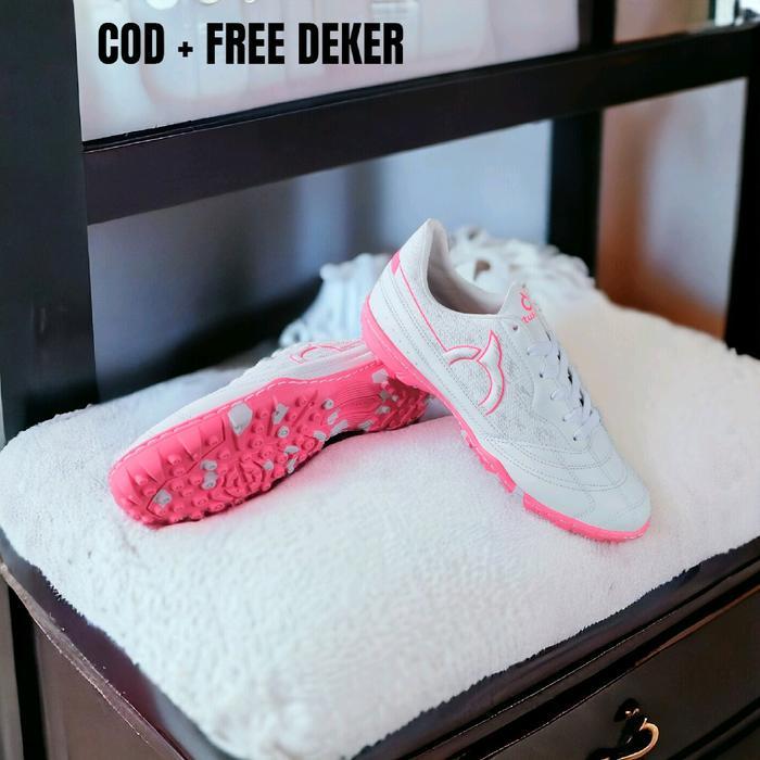 Diskon Free Kaos Kaki Ful Sol Sepatu Futsal Ortuseight White Corak Pink Original