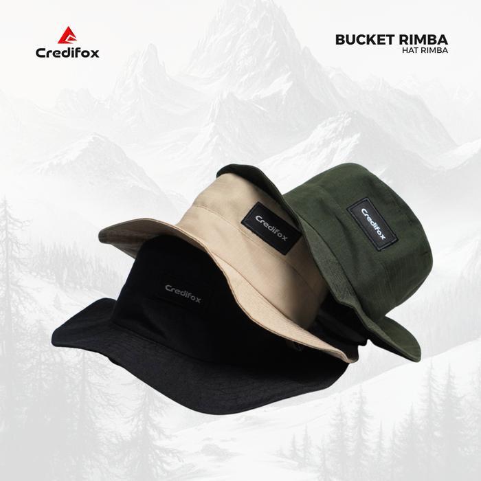 Credifox - Topi Rimba Pria Wanita Bucket Hat - Topi Pendaki - Topi Hutan - Topi Camping - Topi