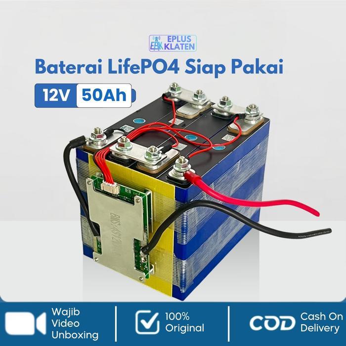 Diskon Battery Lifepo4 12V 52Ah 12 Volt + Bms Siap Pakai Baterai 50Ah 50A Setrum Pdc Pac Sprayer