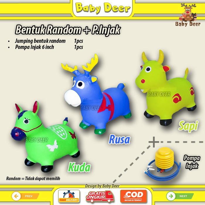 SALE Et04 BENTUK SAPI Kudaan Musik Anak Mainan Jumping Animal Karet Viral Murah Hewan Lucu Jumbo