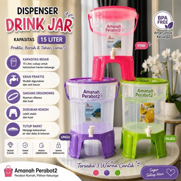 Tempat Air Minum 10L 12L 15L Dispenser Teh Poci Bpa Free