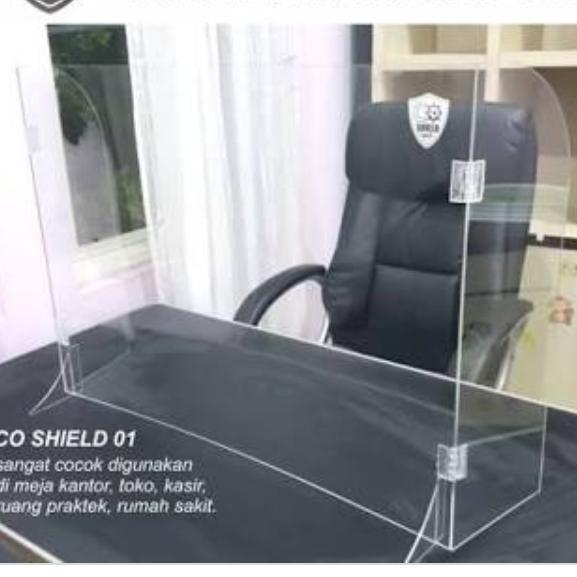 akrilik cover partisi guard anti batas meja pembatas sekat kantor