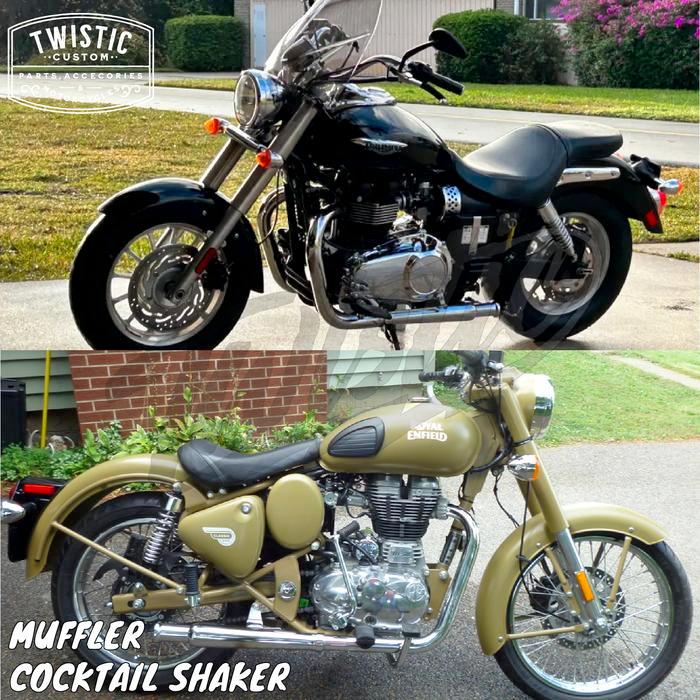 Knalpot Muffler Cocktail Shaker Motor SR400 W250 Royal Enfield Triumph
