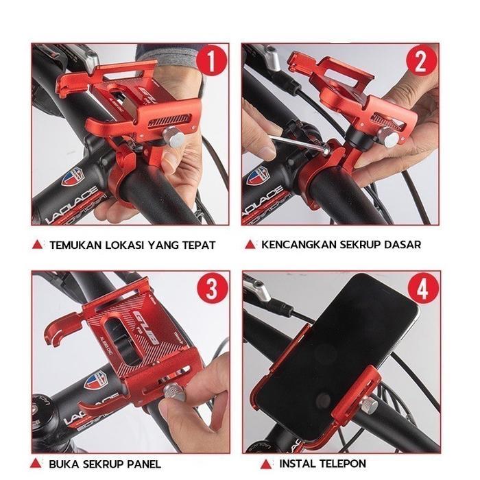 Ready CodPaket Breket Holder + Gub P30 P10 Gub P30 Holder Motobar Original Alumunium Alloy Holder Hp