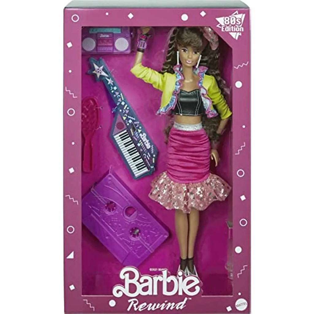 Barbie Rewind 80s Edition Doll Night Out In Party Look Featuring Jacket Skirt Toys for Girls