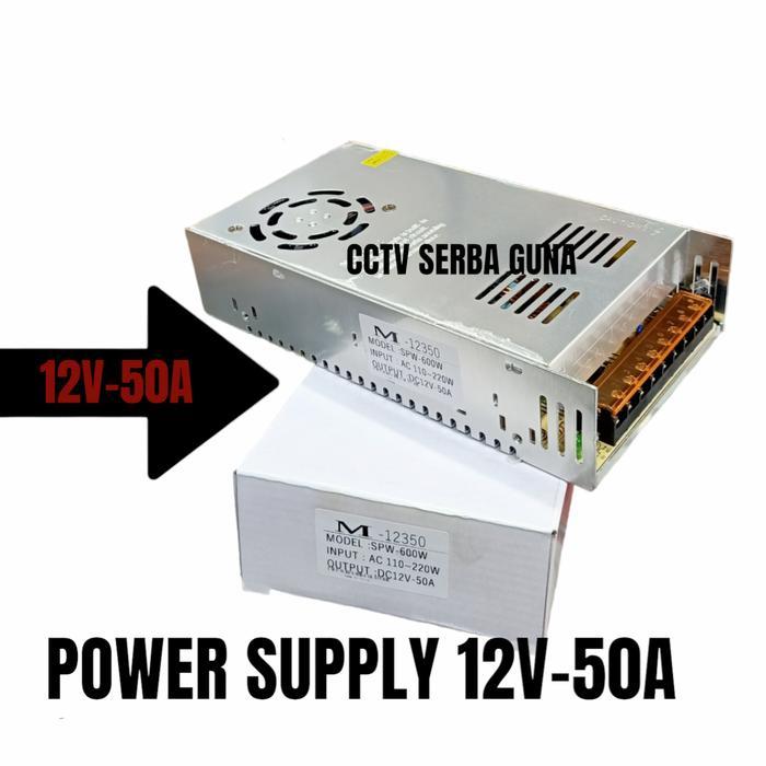 Psu 50A 12V 600W Power Supply 12Volt 50 Amper Trafo/ Travo Indoor 50A