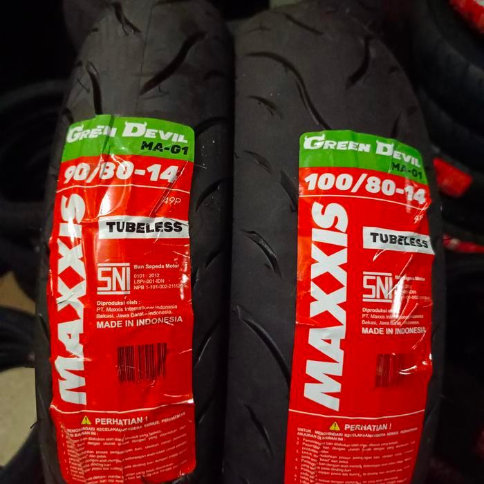 Ban Maxxis Green Devil 90/80-14 & 100/80-14 murah