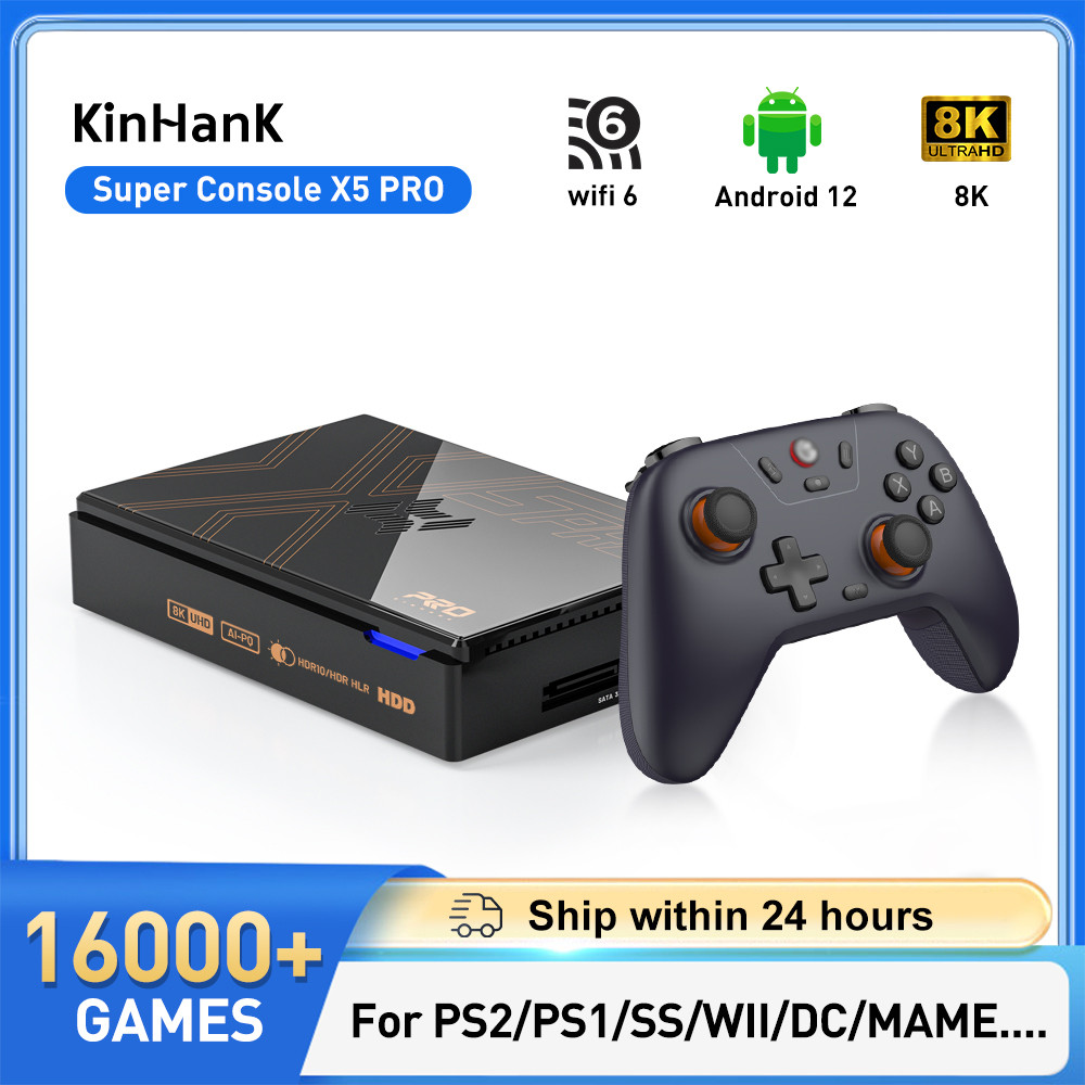 Kinhank Super Console X5 PRO Retro Video Game Consoles Plug and Play 320G/4T with 10000+ Games for