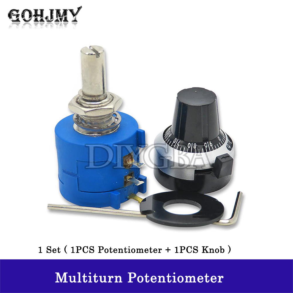 1set 3590S Multiturn Potentiometer 500 1K 2K 5K 10K 20K 50K 100K ohm Potentiometer Adjustable
