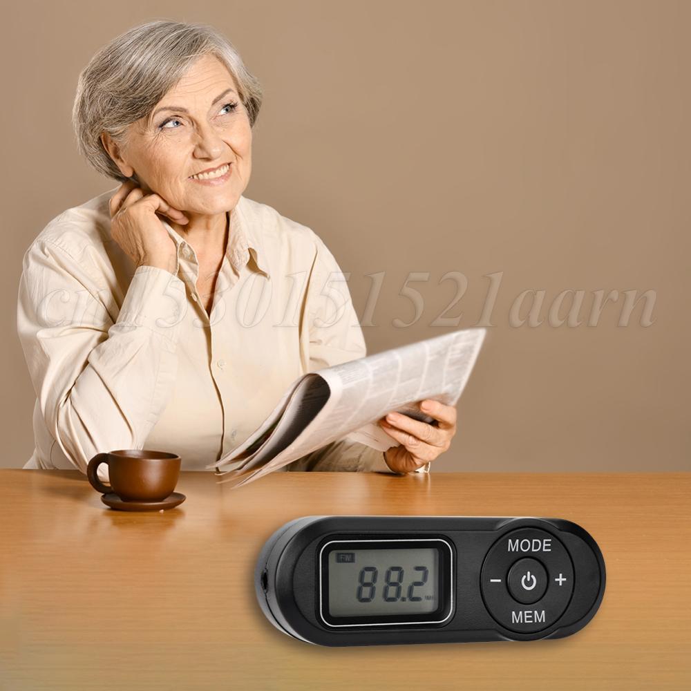 Portable Mini Radio Portable Pocket Mini Radio LCD Digital Display Retro Rechargeable FM Player