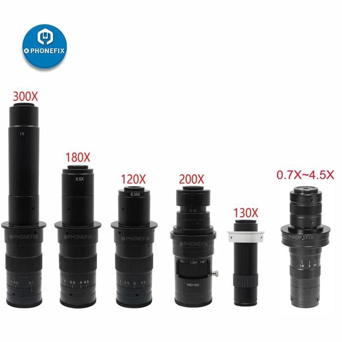 120X 130X 180X 200X 300X Magnification Adjustable C-mount Zoom Lens