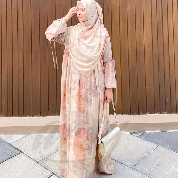 AYDEEN SET SEGI EMPAT JUMBO HIJAB MOTIF PHASMINA GAMIS MOTIF BUNGA SET BABYDOLL CERUTI MOTIF SET