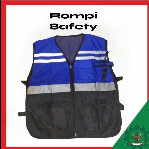 DISKON Rompi Safety / Rompi Pelindo /Rompi Kombinasi Biru Hitam READY STOCK