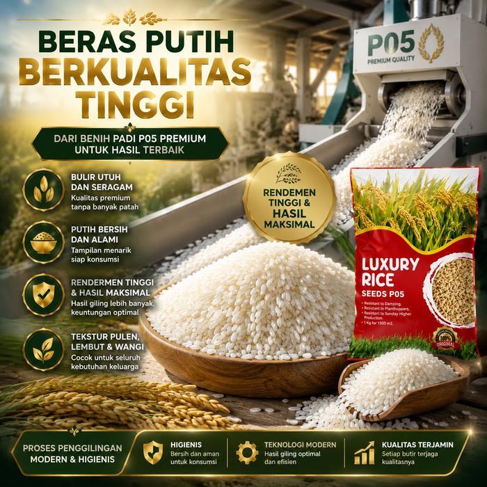 Gardenfarm - [] Benih Padi P05 1-10 Kg - Bibit Padi Unggul - Bibit Padi Sawah - Benih Padi Premium -