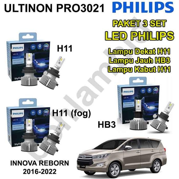 Ready Paket 3 Set LED INNOVA REBORN PHILIPS Ultinon Low, High Beam, Foglamp
