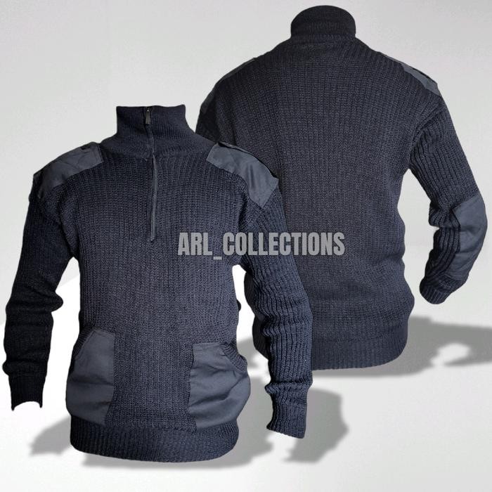 ArlC jaket sweater rajut hitam army - sweater rajut hitam pria wanita dewasa - sweater rajut kren