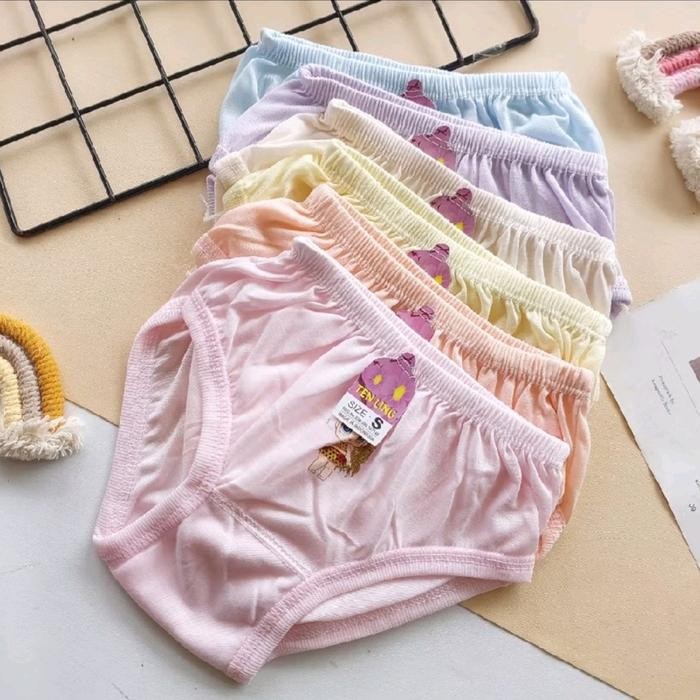 (Good) 1 Lusin CD Anak Perempuan Celana Dalam Balita Cewek Umur 2-10 Tahun