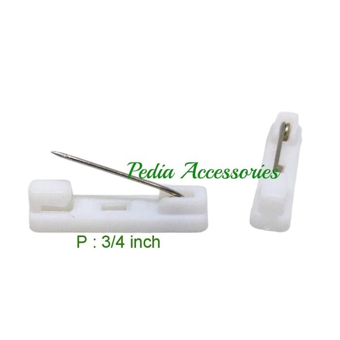 tvkj- Peniti Bross Plastik 3/4Inch Putih, Hitam (2Cm) Isi 1Gross(144)