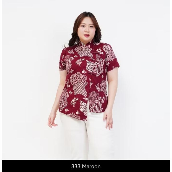 JUMBO ATASAN WANITA KATUN STRETCH CHEONGSAM SHANGHAI LD 110-120