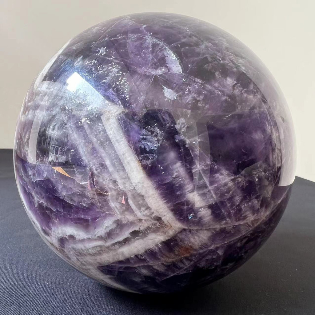 10-11cm Natural Dream Amethyst Ball Polished Massage Sphere Ball Reiki Healing Room Decor Crystal