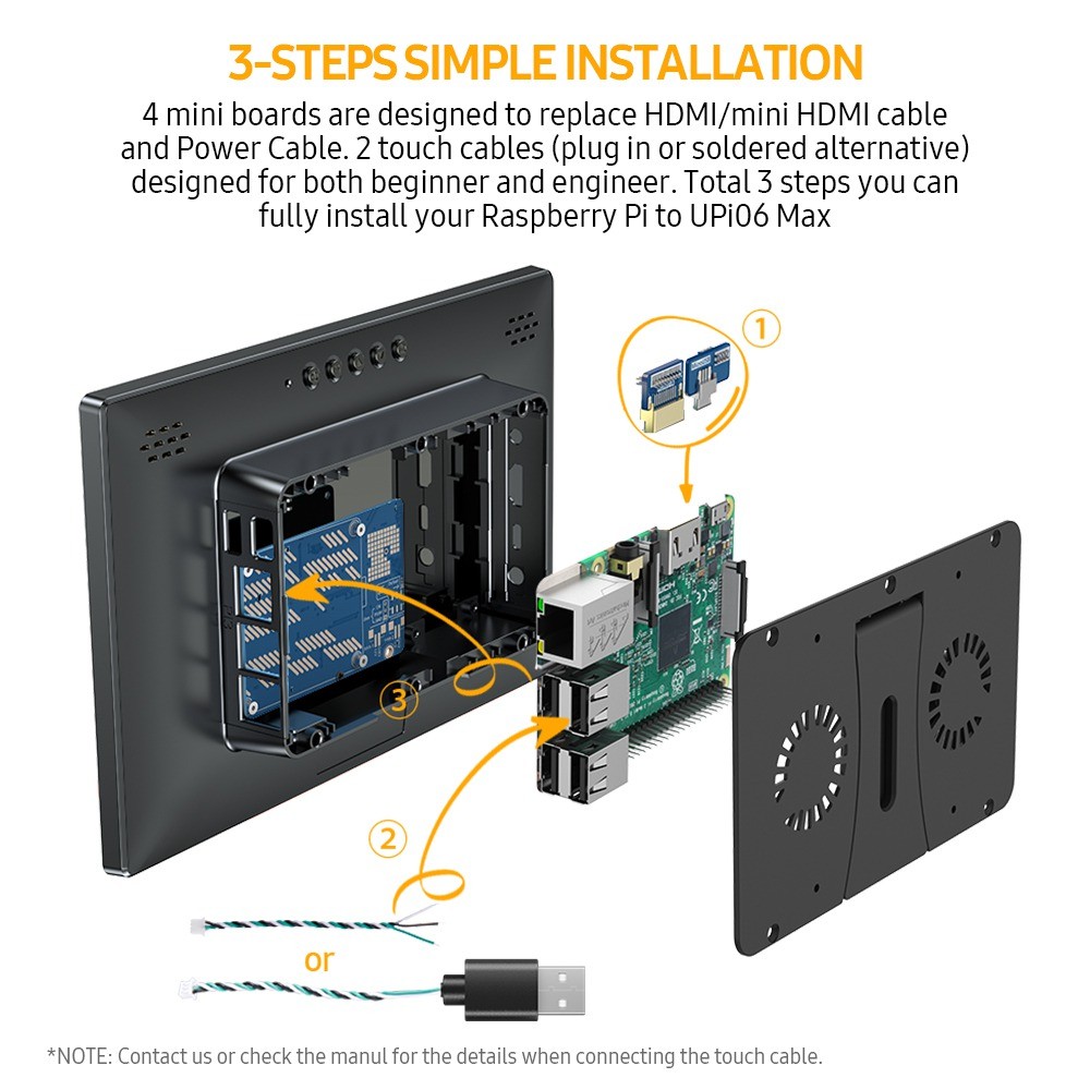 EVICIV 10.1 Inch Raspberry Pi TouchScreen RPi 2 3 4 Model B Case Housing Portable Monitor RasPi USB 
