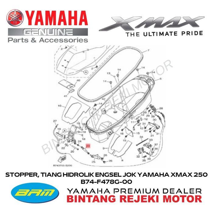 Stopper, Tiang Hidrolik Engsel Jok Yamaha Xmax 250 B74-F478G-00