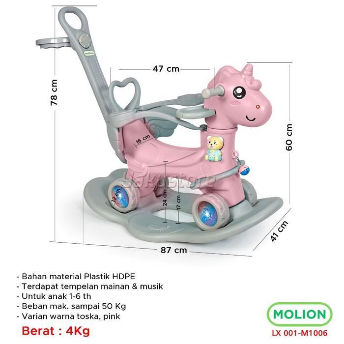 Bisainstan- Kuda-Kudaan Anak 4 In 1 M1006 Mainan Multifungsi Molion, Edukasi & Motorik