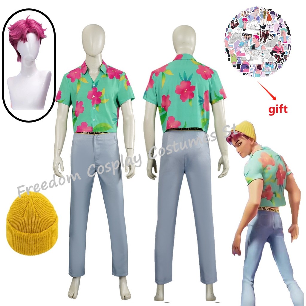In Stock Saja Boys Abby Cosplay T Shirt Pants Hat Wig Saja Boys Roleplay Outfits Halloween Carnival