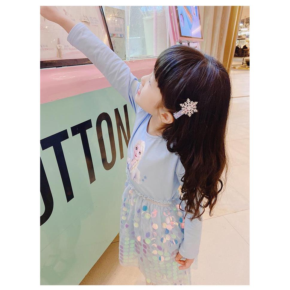 Baju Dress Anak Princess Frozen Elsa Anna Sequin Sparkle Impor Original