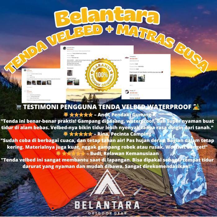 Tenda Velbed Double Layer 1 Bed Terproof Kapasitas 1 Orang Army Series Camping Outdoor Camping