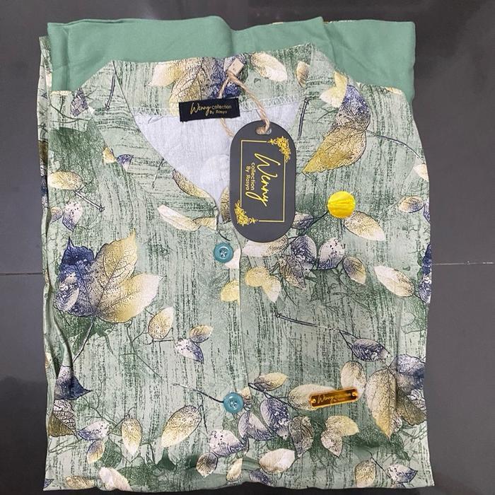 olfc- Setelan Rasya Oneset Botega Kombinasi Motif Bunga Setcel Rayon Twill Jumbo Terbaru