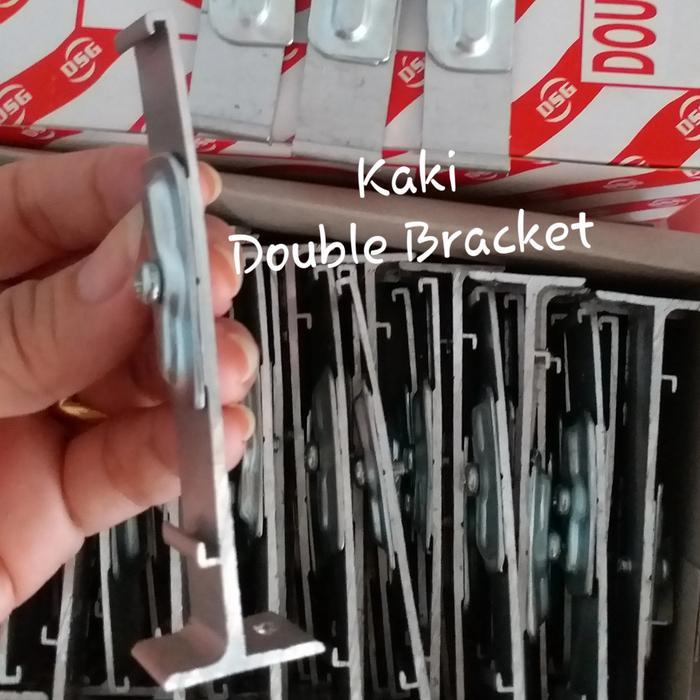 NEW Kaki Single / Double Bracket / Ceiling Plafon rel Aluminium Gorden